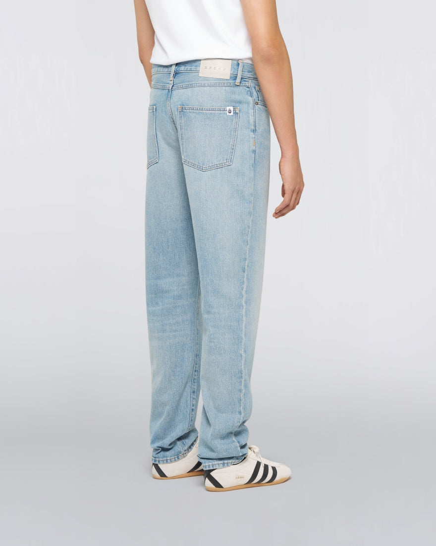 DENIM FIT AFFUSOLATO IN COTONE BLU MEDIO
