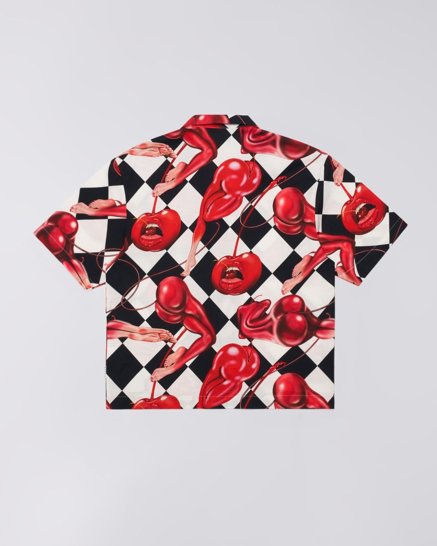 CAMICIA CHERRY A MANICHE CORTE IN COTONE MULTICOLORE