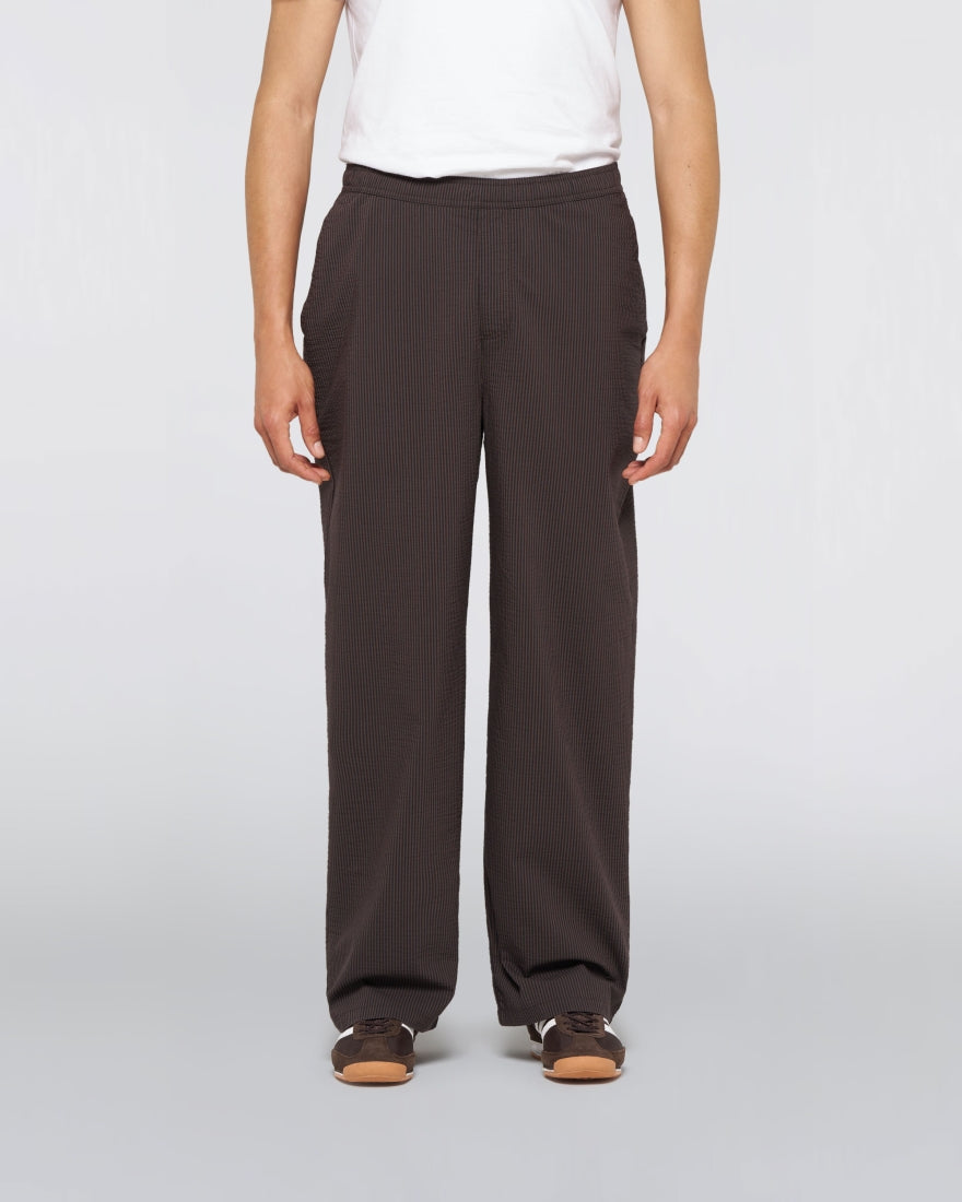PANTALONI EDISON IN CHICCO DI CAFFÈ E NERO