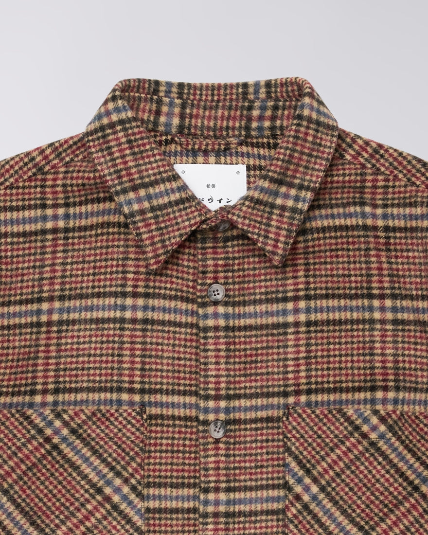 CAMICIA OVERSIZED FIT BURGUNDY E BLU