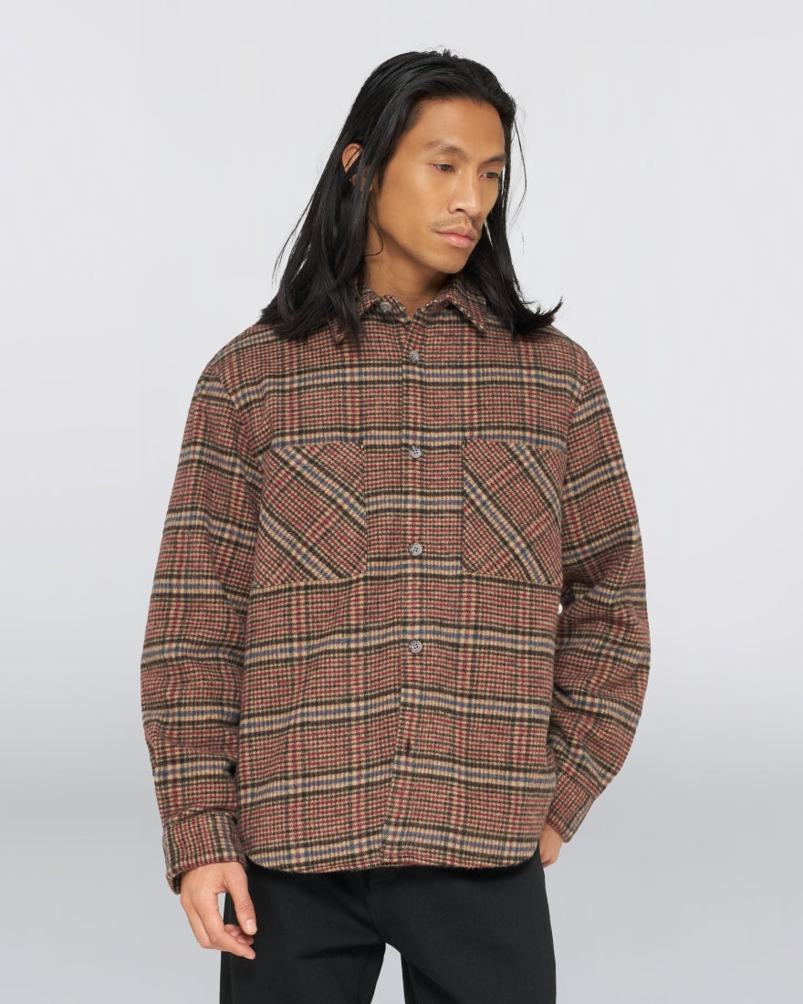 CAMICIA OVERSIZED FIT BURGUNDY E BLU
