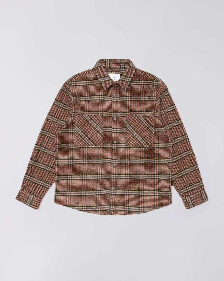 CAMICIA OVERSIZED FIT BURGUNDY E BLU