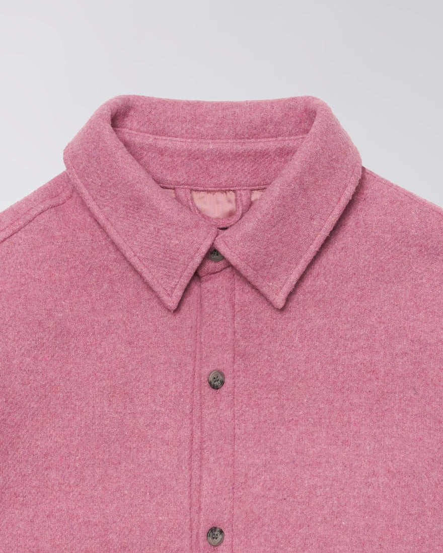 OVERSHIRT IMBOTTITA IN COTONE E LANA ROSA