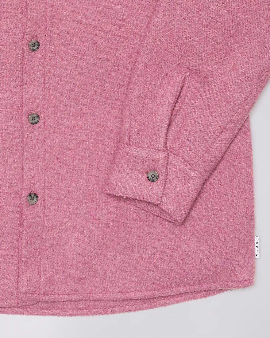 OVERSHIRT IMBOTTITA IN COTONE E LANA ROSA