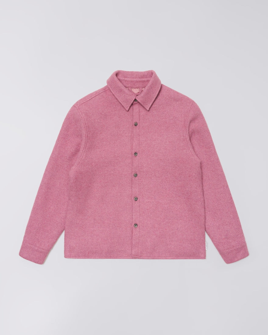 OVERSHIRT IMBOTTITA IN COTONE E LANA ROSA