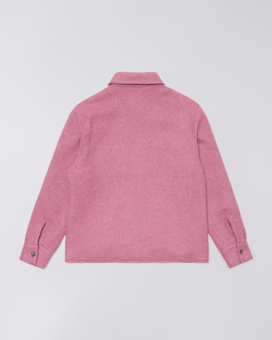 OVERSHIRT IMBOTTITA IN COTONE E LANA ROSA
