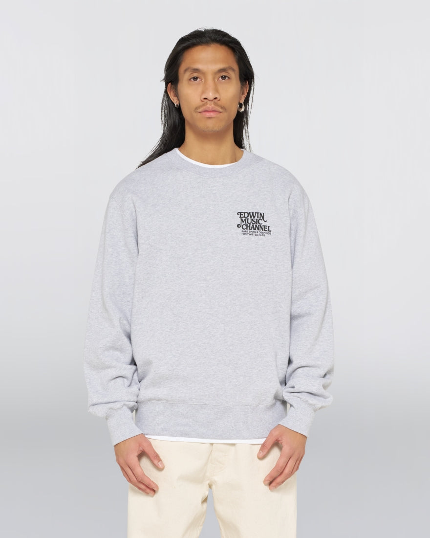 FELPA GIROCOLLO IN COTONE GRIGIO MELANGE