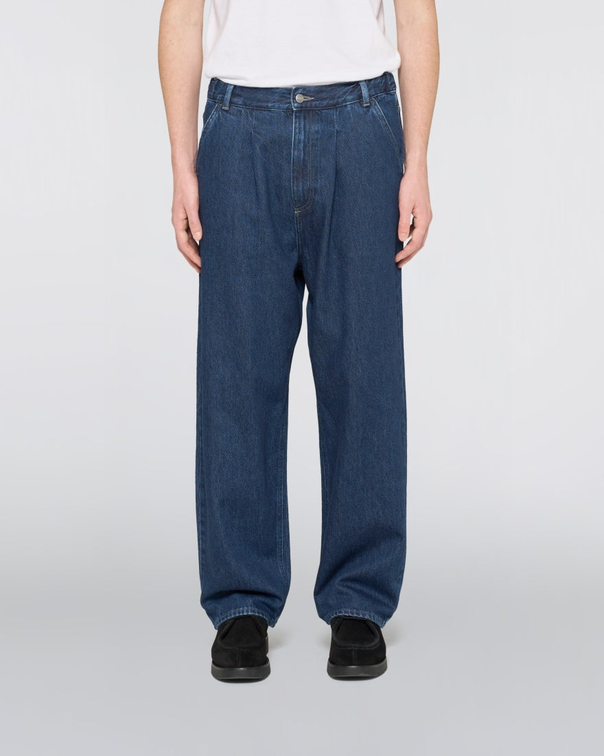 PANTALONI CON VITA ELASTICIZZATA IN COTONE BLU
