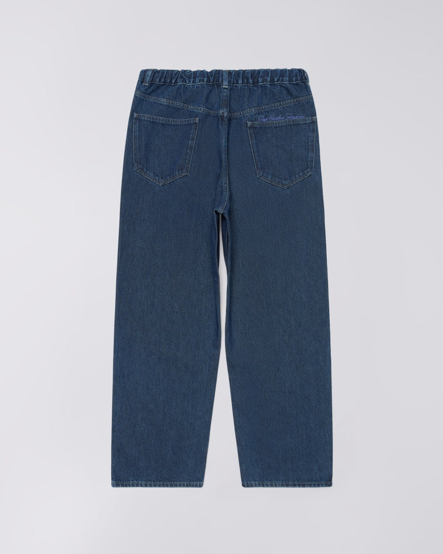 PANTALONI CON VITA ELASTICIZZATA IN COTONE BLU