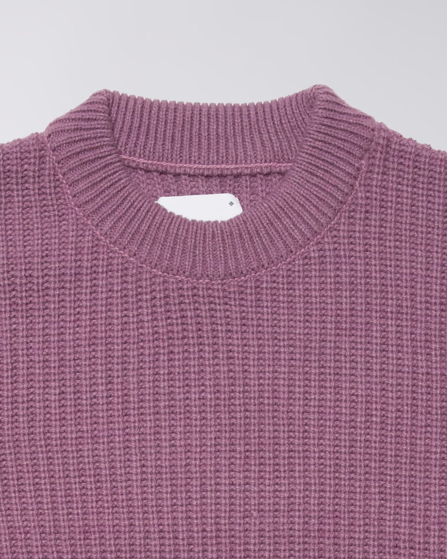 MAGLIONE A COSTINE IN LANA MISTA VINACCIA