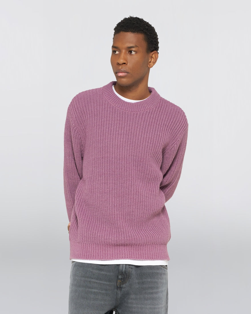MAGLIONE A COSTINE IN LANA MISTA VINACCIA