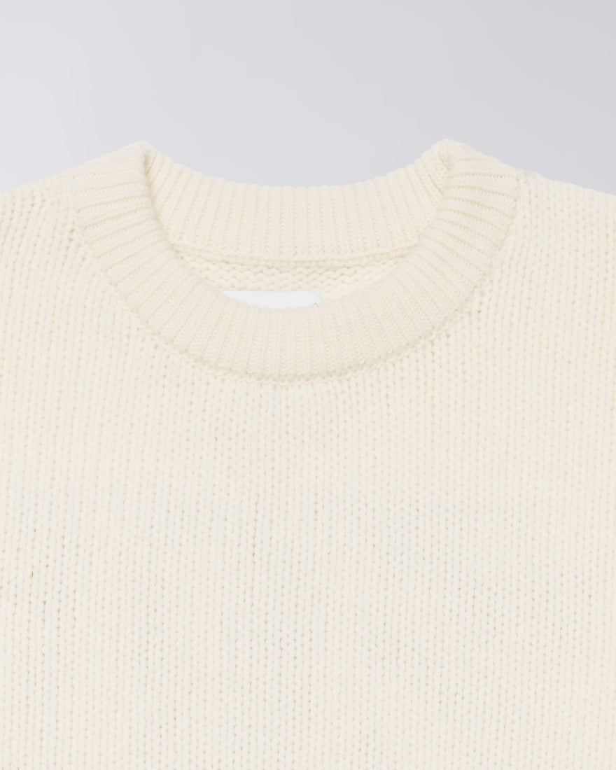 MAGLIONE BOXY FIT IN LANA BIANCO E AZZURRO