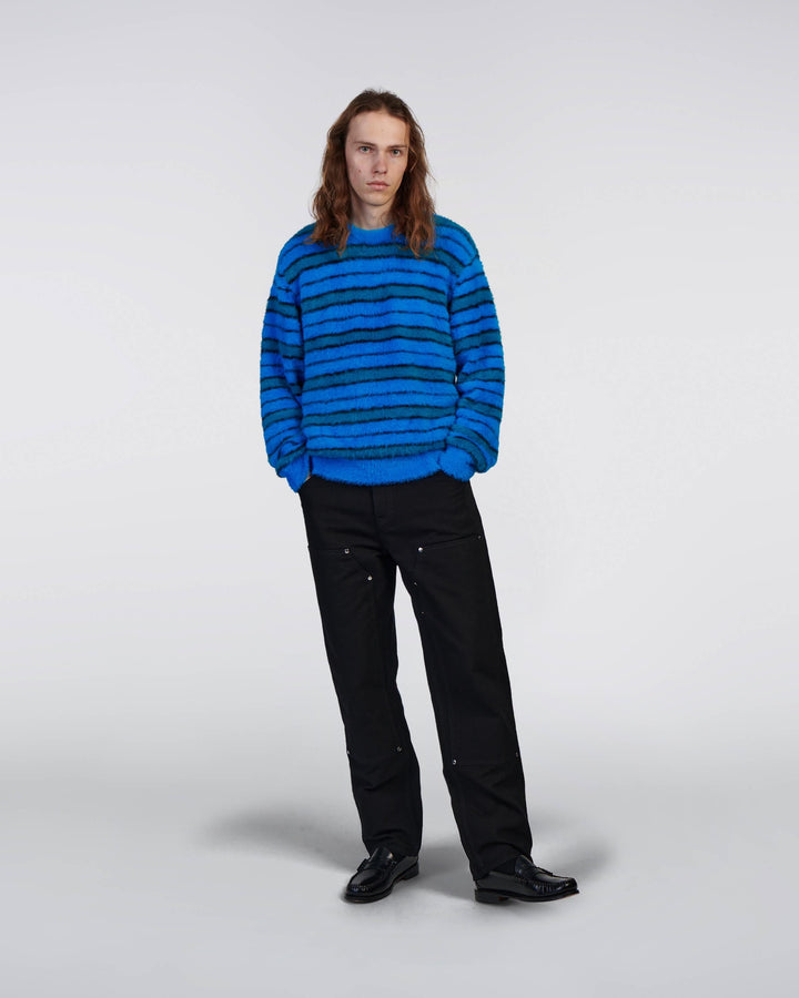 EDWIN - STRIPED HAIRY SWEATER
