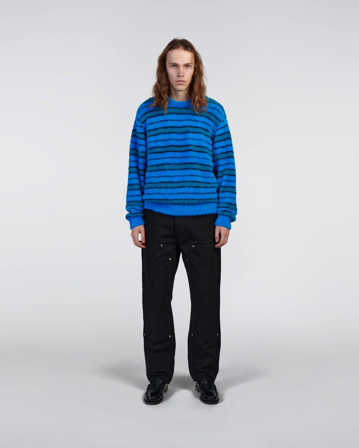 EDWIN - STRIPED HAIRY SWEATER
