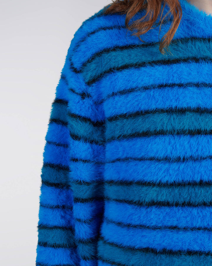 EDWIN - STRIPED HAIRY SWEATER