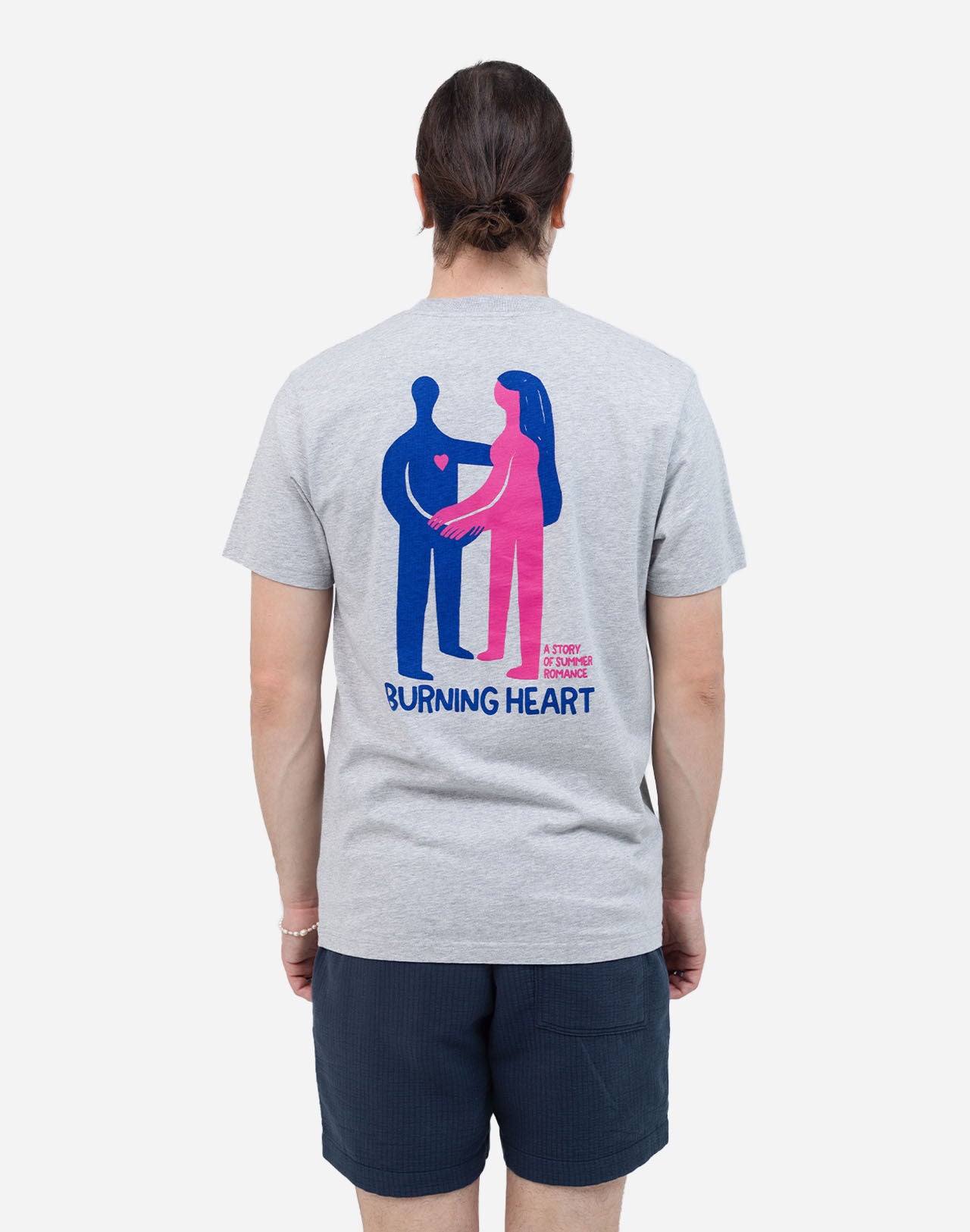 T-SHIRT ROMANCE IN COTONE GRIGIO
