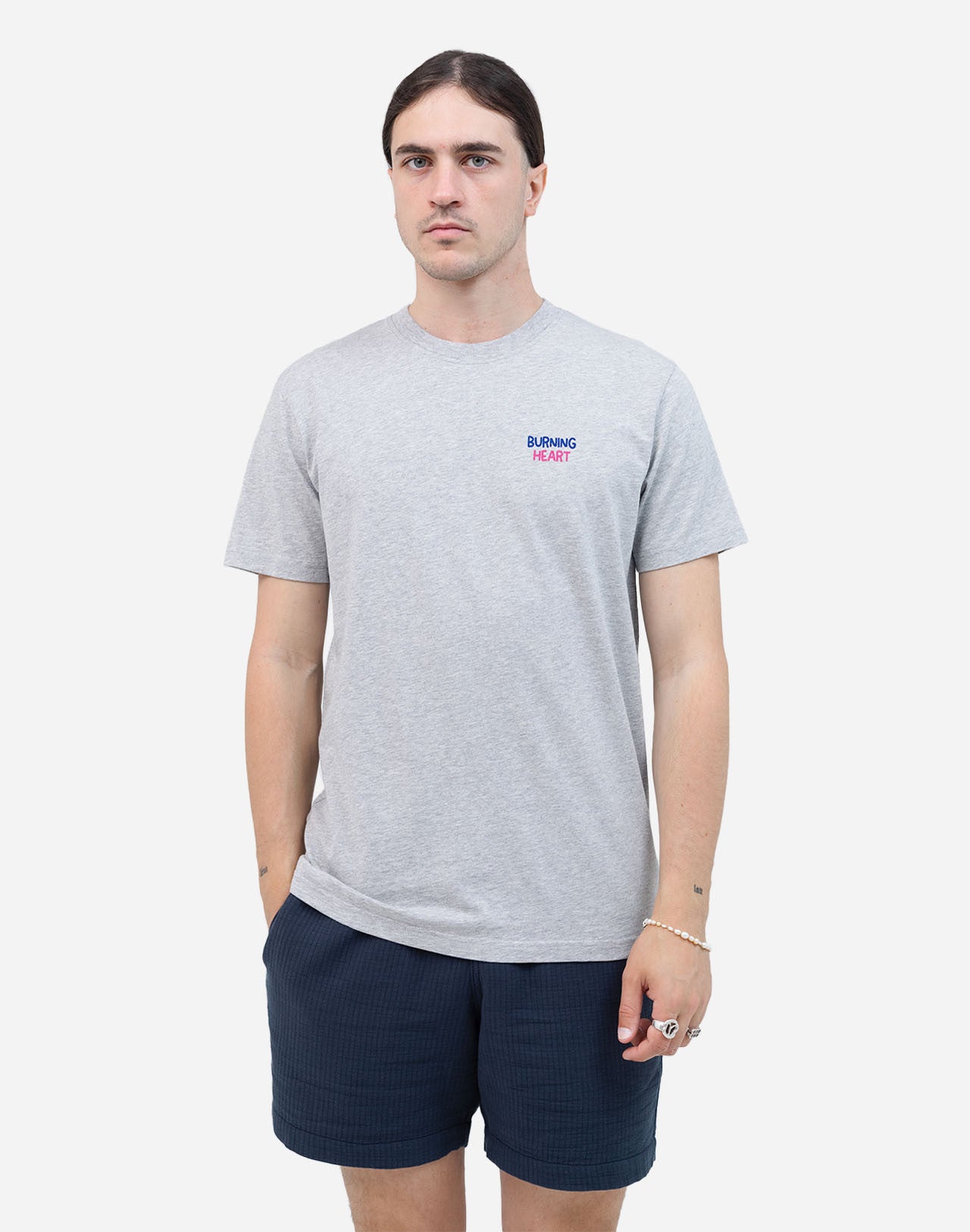 T-SHIRT ROMANCE IN COTONE GRIGIO