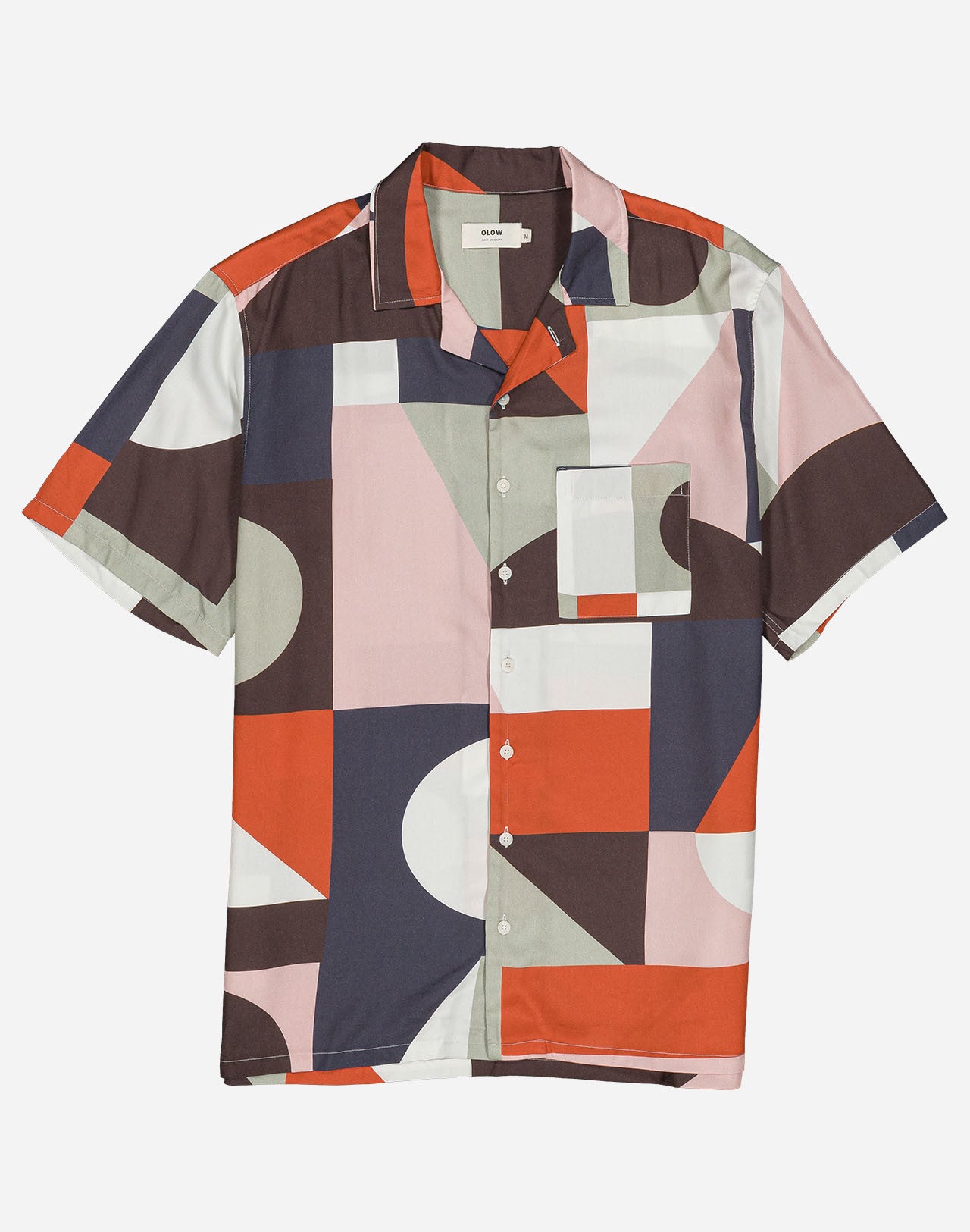 CAMICIA A MANICHE CORTE ALOHA CUBISM MULTICOLORE