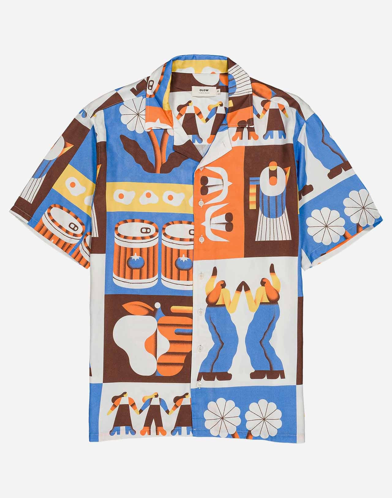 CAMICIA A MANICHE CORTE ALOHA LIFE MULTICOLORE