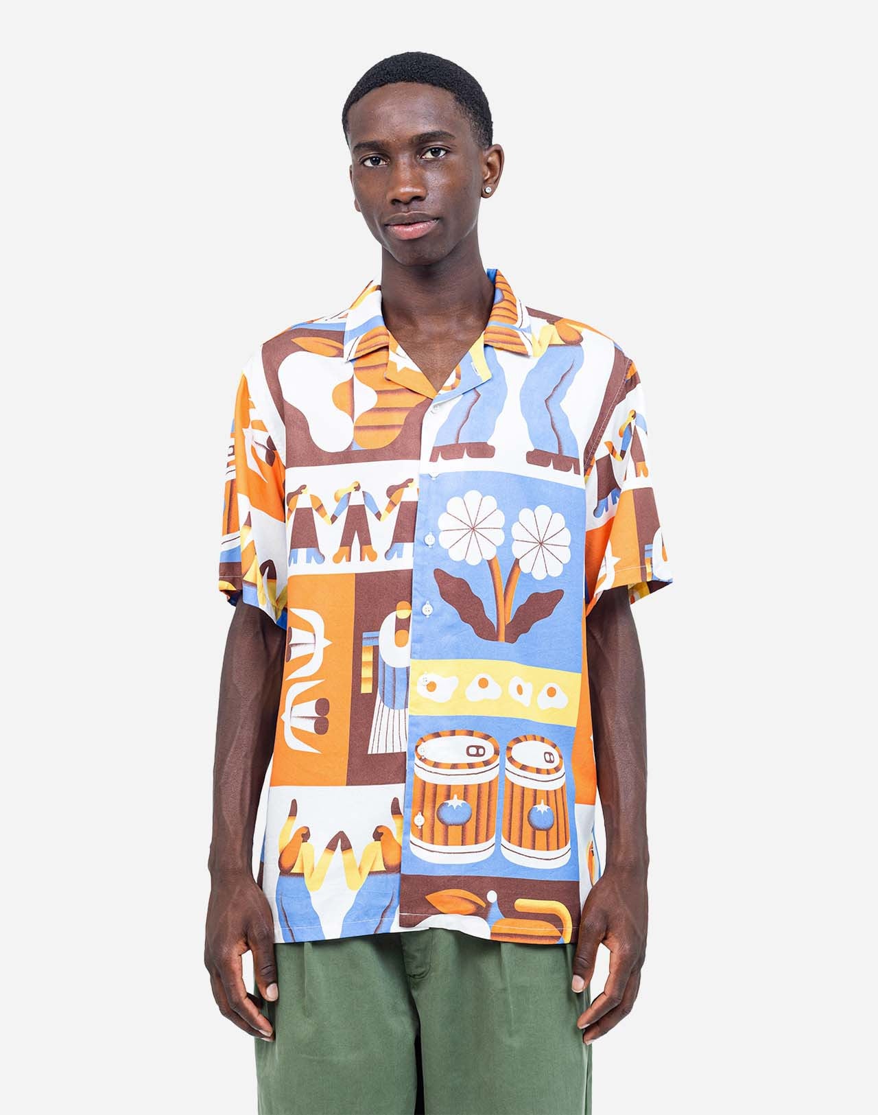 CAMICIA A MANICHE CORTE ALOHA LIFE MULTICOLORE