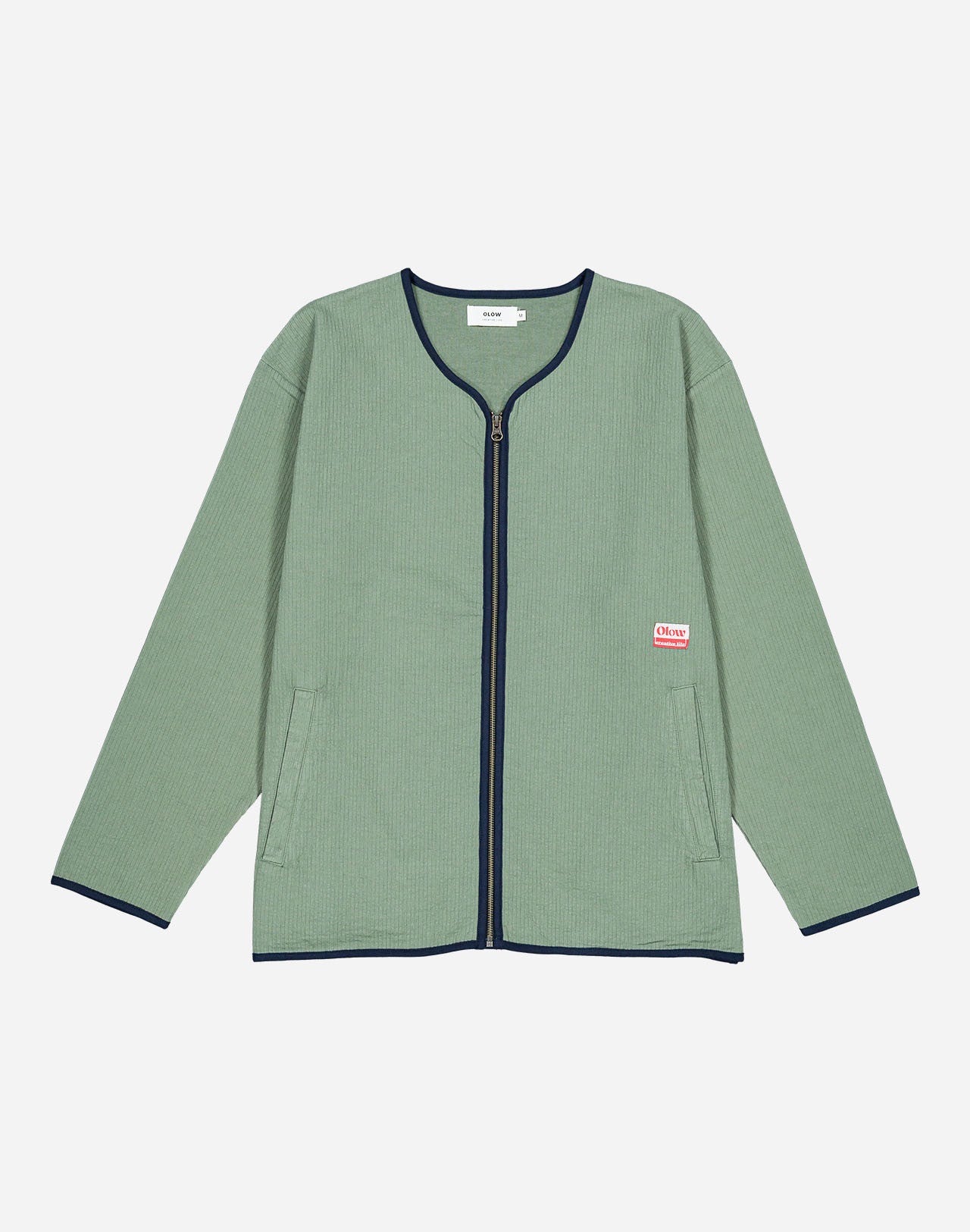 GIACCA IN COTONE TRAPUNTATO VERDE OLIVA