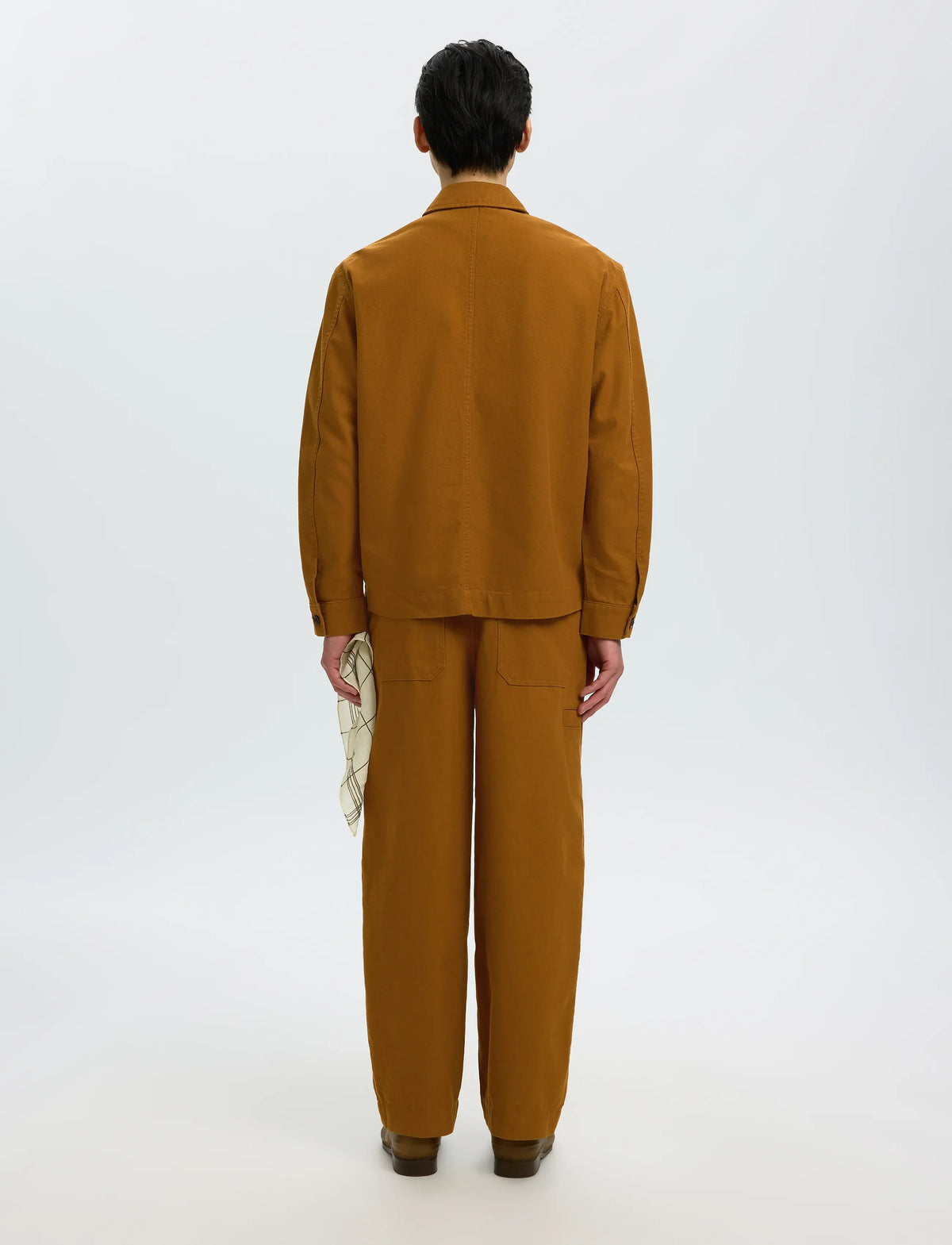 PANTALONI BARREL FIT IN COTONE MARRONE