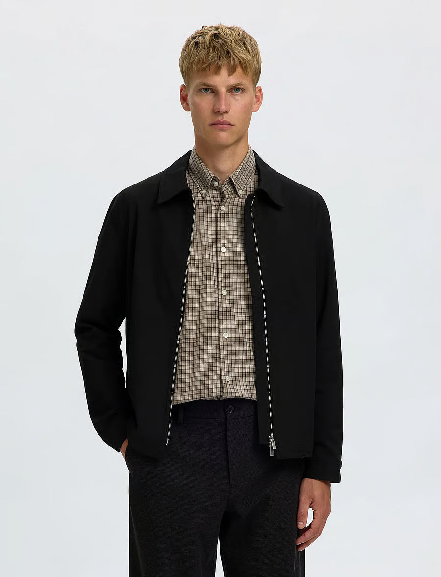 GIACCA REGULAR FIT CON ZIP NERA