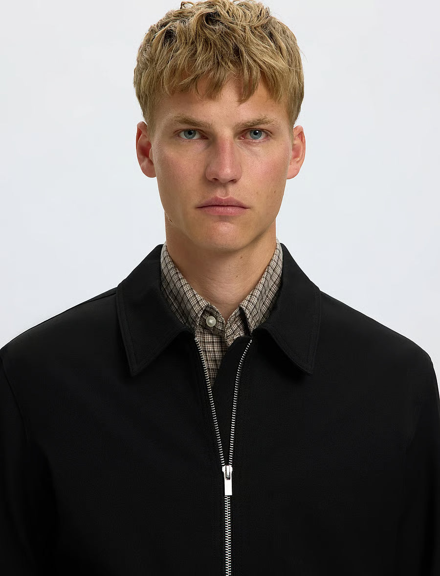 GIACCA REGULAR FIT CON ZIP NERA