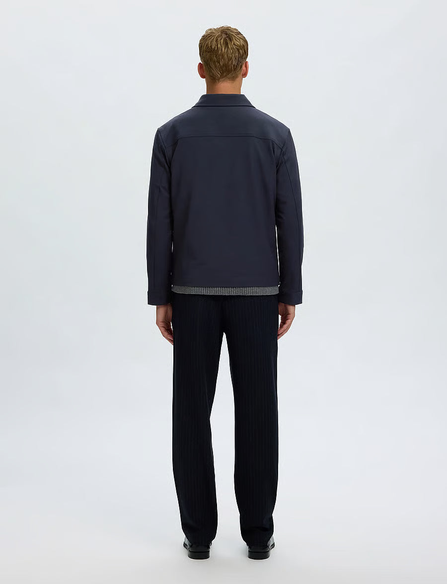 GIACCA REGULAR FIT CON ZIP BLU