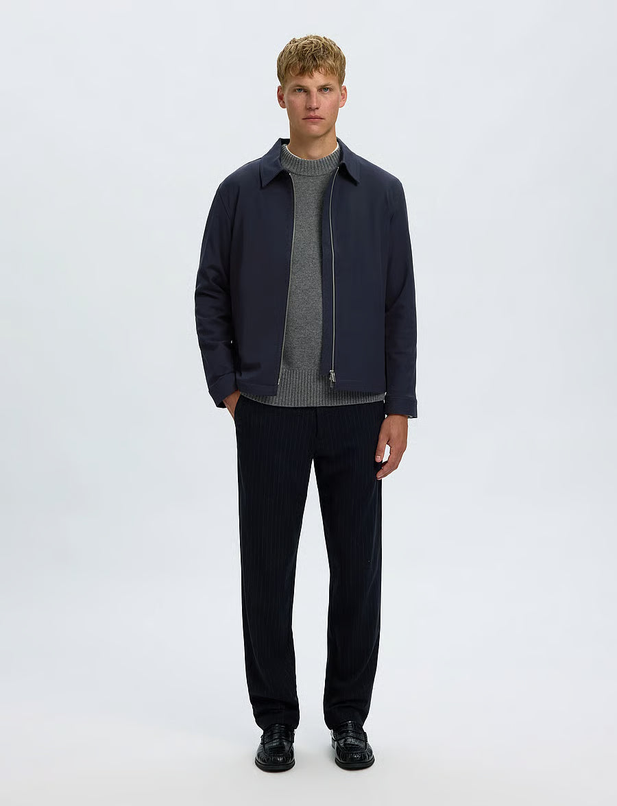 GIACCA REGULAR FIT CON ZIP BLU