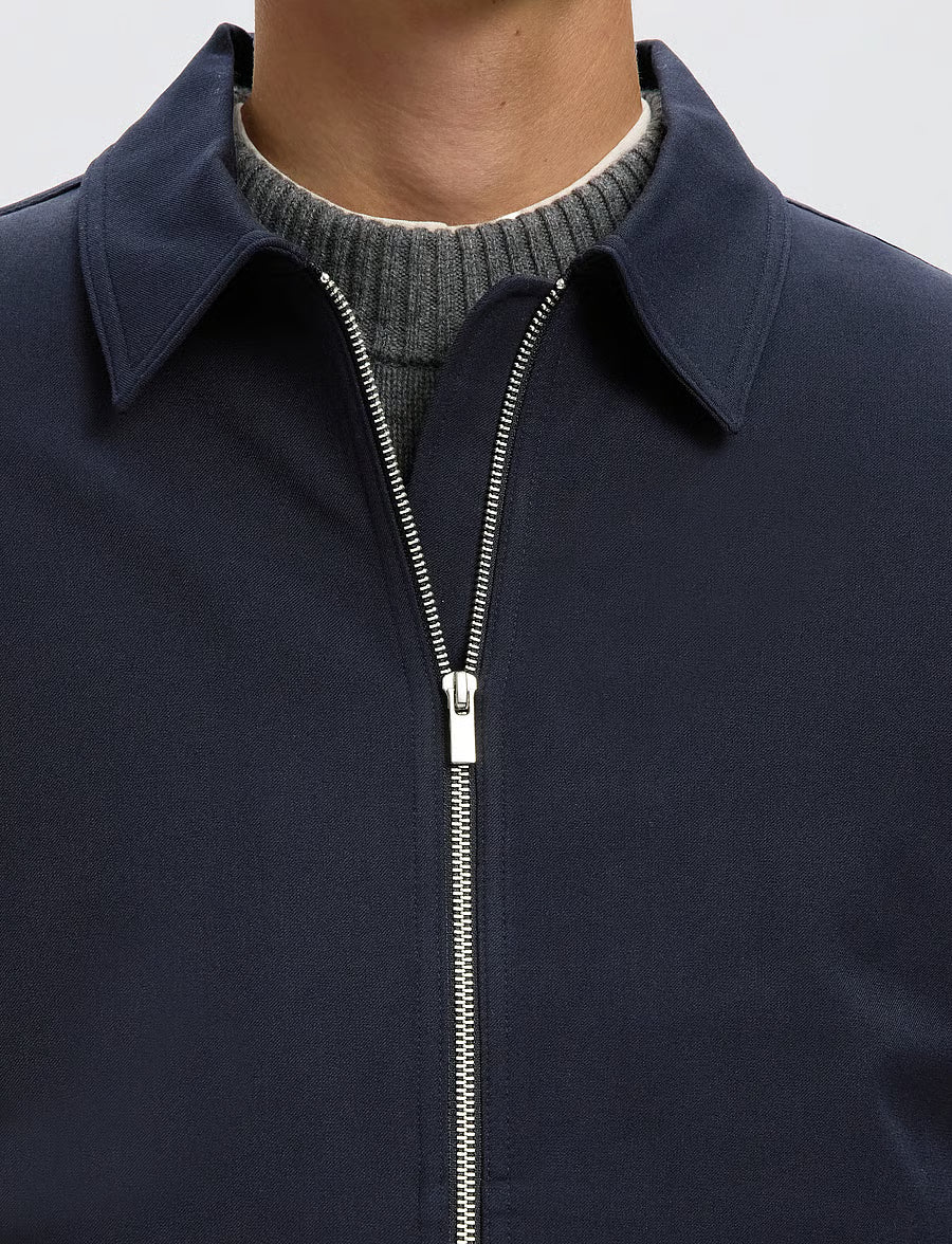 GIACCA REGULAR FIT CON ZIP BLU