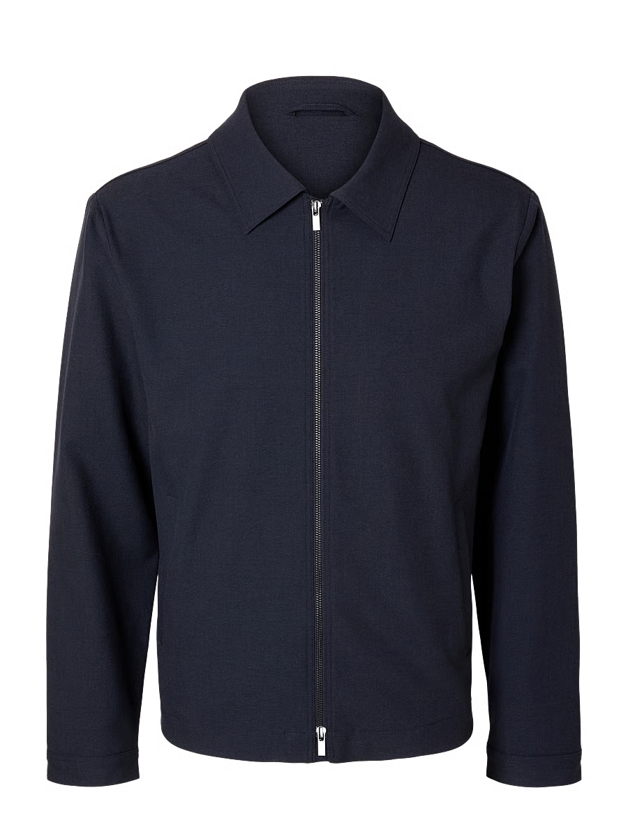 GIACCA REGULAR FIT CON ZIP BLU