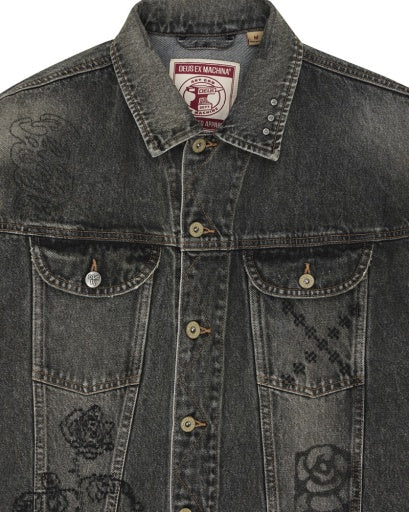 GIACCA DI JEANS EFFETTO VISSUTO ANTRACITE