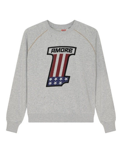 FELPA IN COTONE MISTO GRIGIO CHIARO