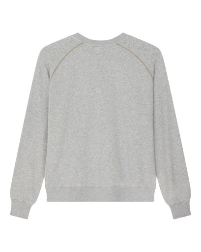 FELPA IN COTONE MISTO GRIGIO CHIARO