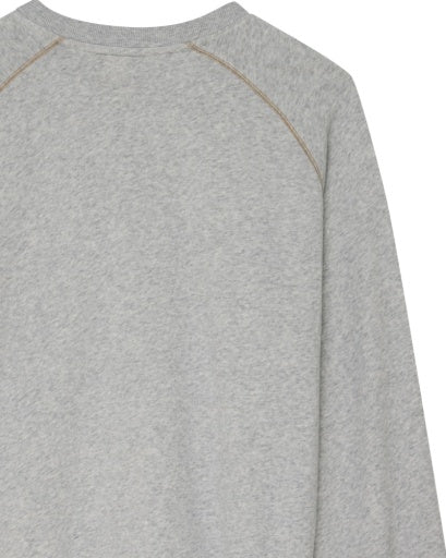 FELPA IN COTONE MISTO GRIGIO CHIARO