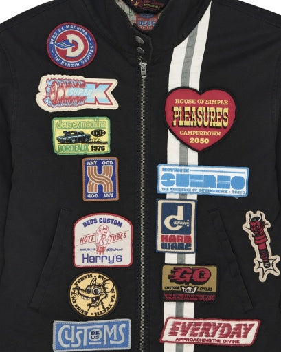 GIACCA LEGGERA CON PATCH RICAMATE ANTRACITE