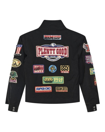 GIACCA LEGGERA CON PATCH RICAMATE ANTRACITE