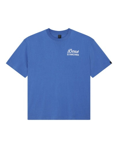 T-SHIRT SQUADRATA IN COTONE RICICLATO AZZURRO