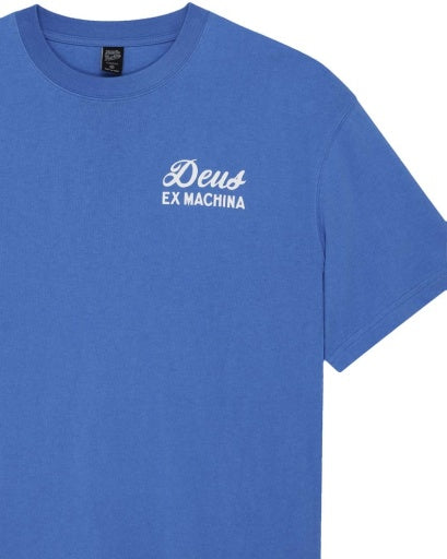 T-SHIRT SQUADRATA IN COTONE RICICLATO AZZURRO