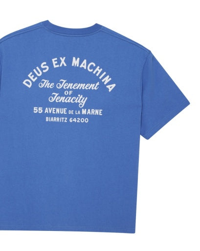 T-SHIRT SQUADRATA IN COTONE RICICLATO AZZURRO