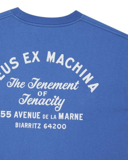 T-SHIRT SQUADRATA IN COTONE RICICLATO AZZURRO
