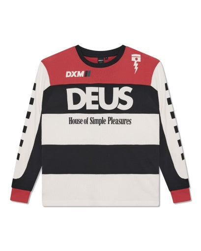 MAGLIA DA MOTO A MANICHE LUNGHE ROSSA