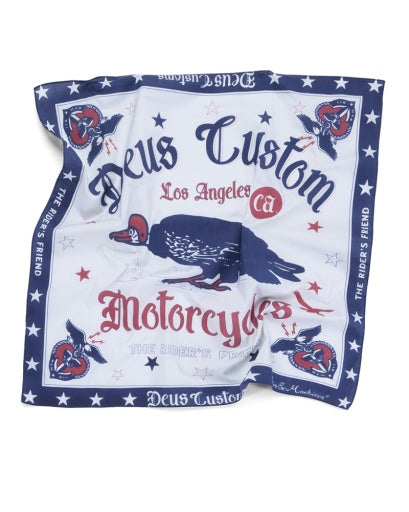 BANDANA IN COTONE CON STAMPA BLU NAVY
