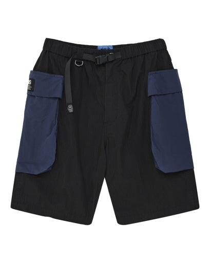 SHORTS CON TASCONI IN COTONE NYLON NERI
