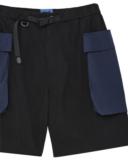 SHORTS CON TASCONI IN COTONE NYLON NERI