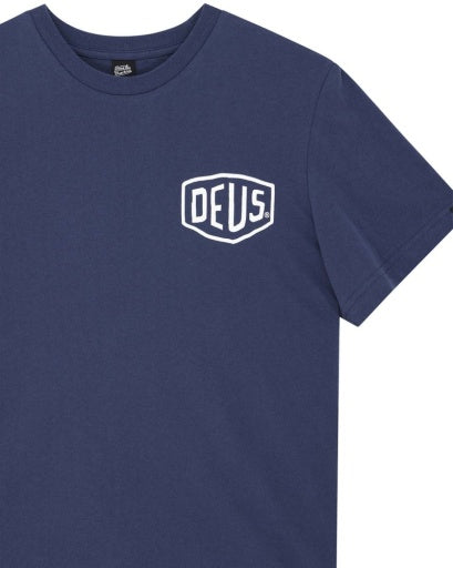 T-SHIRT CLASSICA CON STAMPA ADDRESS BLU