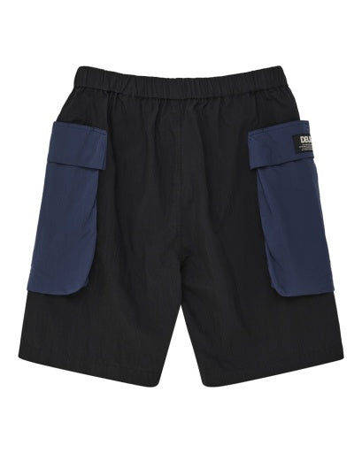 SHORTS CON TASCONI IN COTONE NYLON NERI