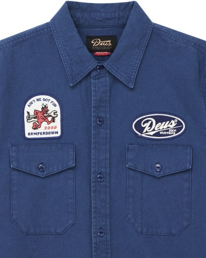 OVERSHIRT IN COTONE RESISTENTE BLU