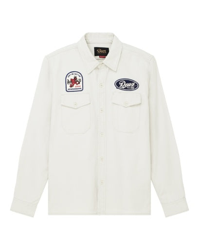 OVERSHIRT IN COTONE RESISTENTE BIANCO SPORCO